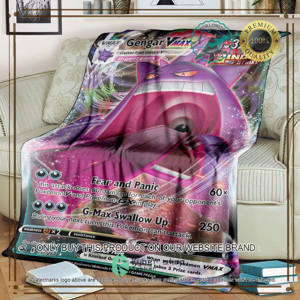 gengar vmax fusion strike anime pokemon blanket 1 47002