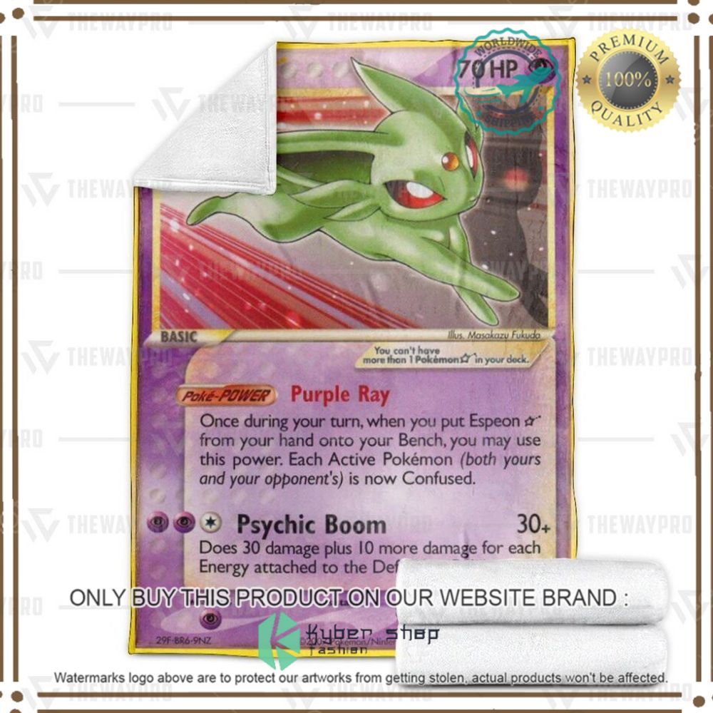 Gold Star Espeon Custom Pokemon Soft Blanket 3 gold star espeon custom pokemon soft blanket 3 73329