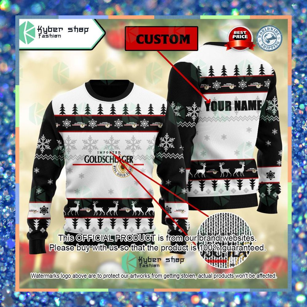 Goldschlager Custom Name ugly Sweater 6 Goldschlager Custom Name ugly Sweater word2