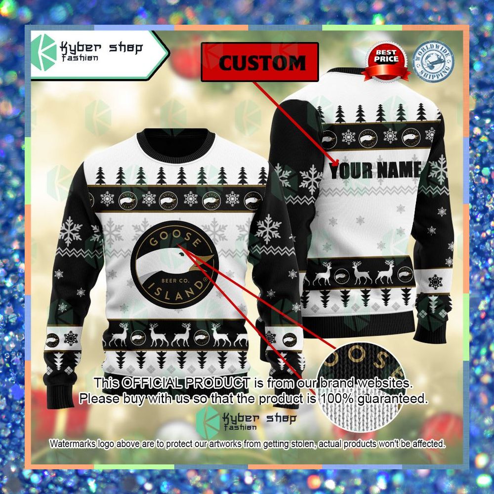 Goose Island Custom Name ugly Sweater 6 Goose Island Custom Name ugly Sweater word1