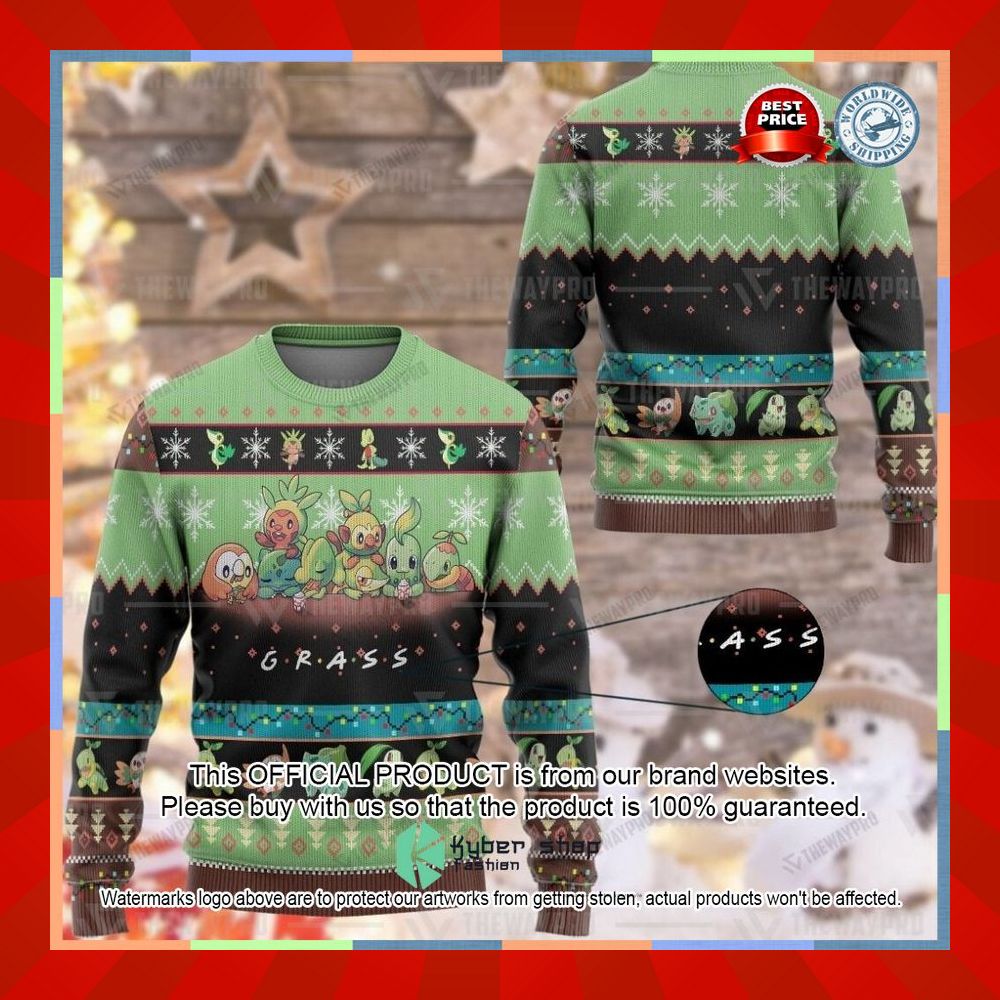 Grass Pokemon Christmas Sweater 7