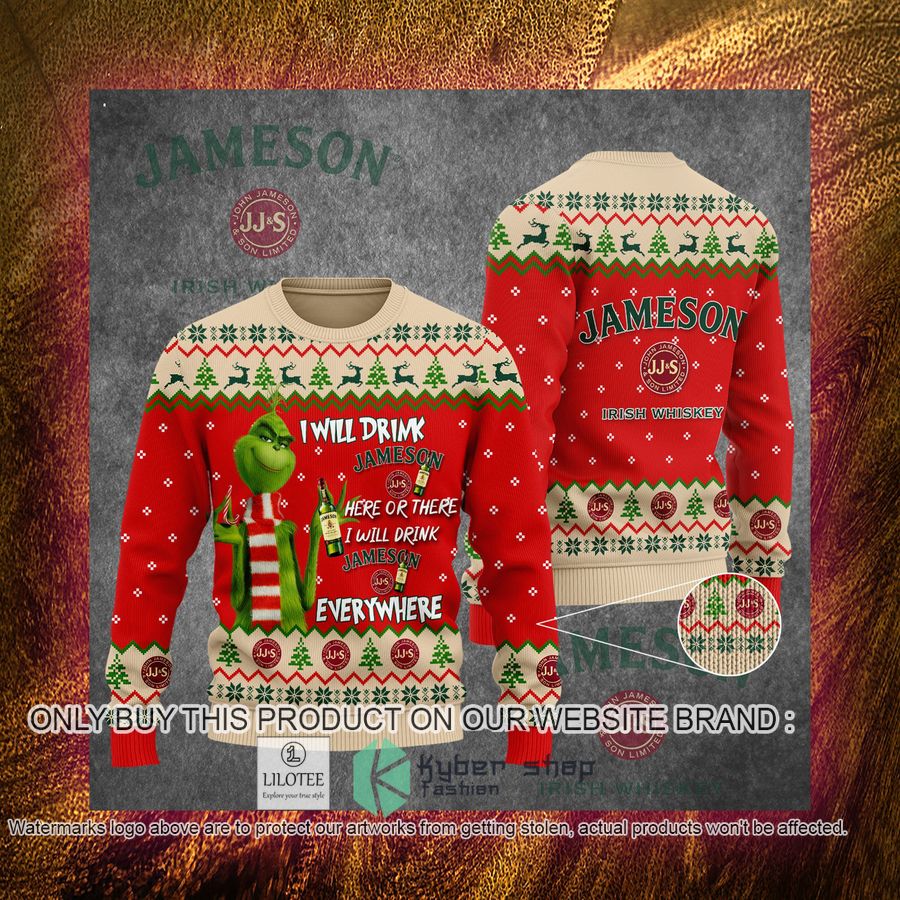 Grinch I Will Drink Here Or There I Will Drink Everywhere Jameson Christmas Sweater, Sweatshirt 4 grinch i will drink here or there i will drink everywhere jameson christmas sweater sweatshirt 4 31914