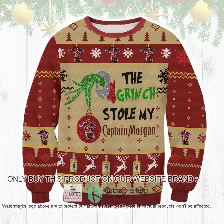 grinch stole captain morgan christmas sweater sweatshirt 1 65462