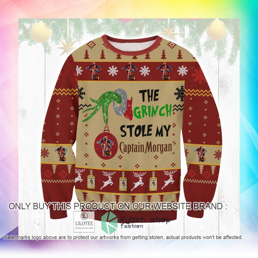 grinch stole captain morgan christmas sweater sweatshirt 2 12945