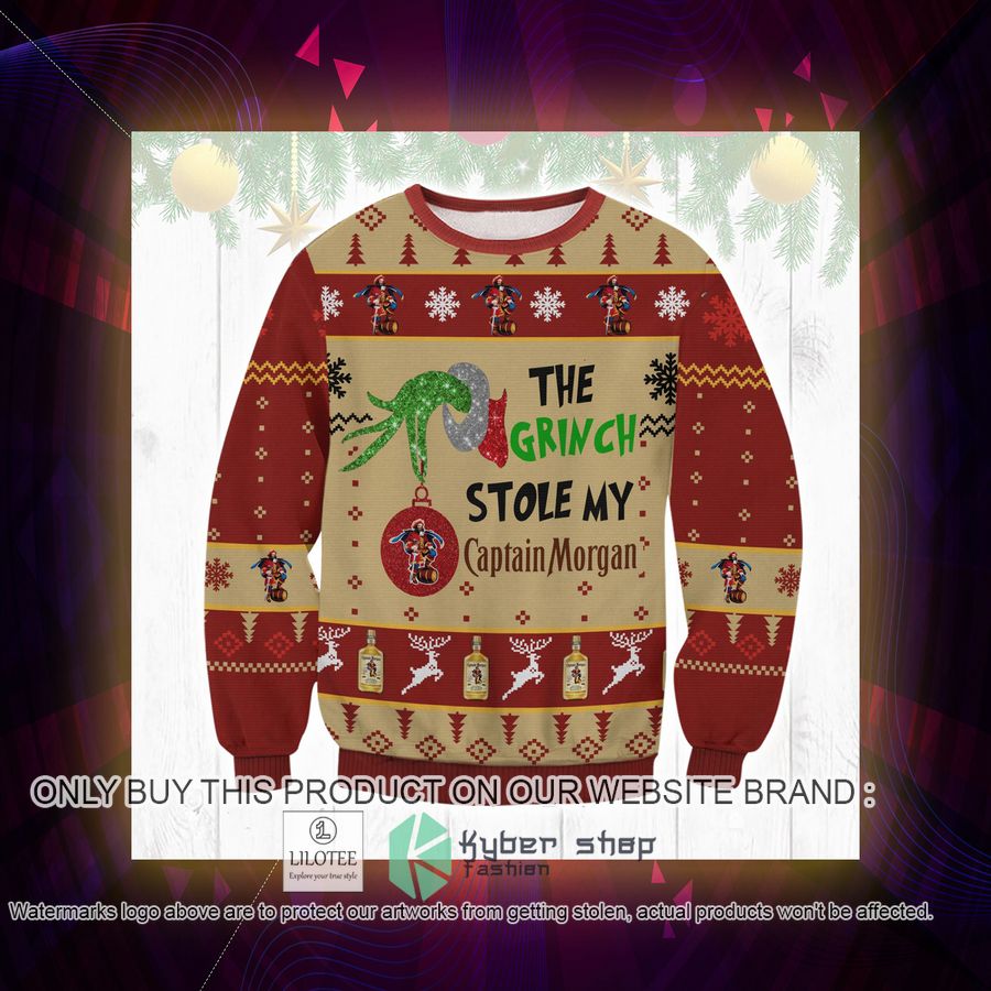 Grinch Stole Captain Morgan Christmas Sweater, Sweatshirt 3 grinch stole captain morgan christmas sweater sweatshirt 3 73375