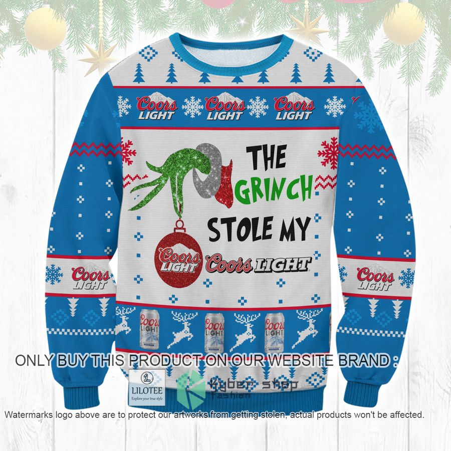 grinch stole coors light christmas sweater sweatshirt 1 78090