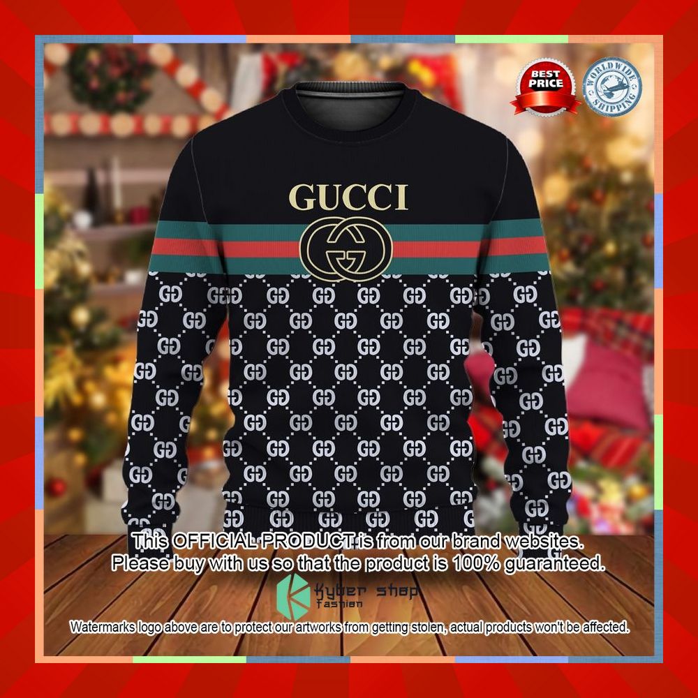Gucci Red green line black Christmas Sweater 12