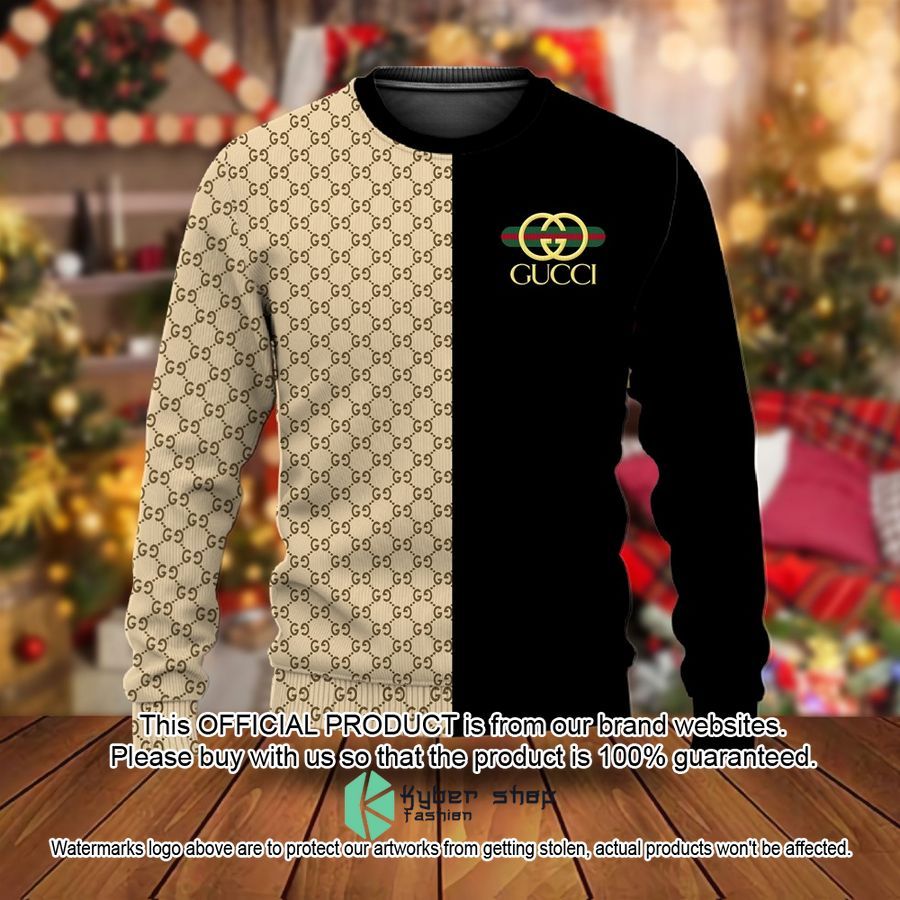 Gucci Yellow And Black Christmas Sweater 9
