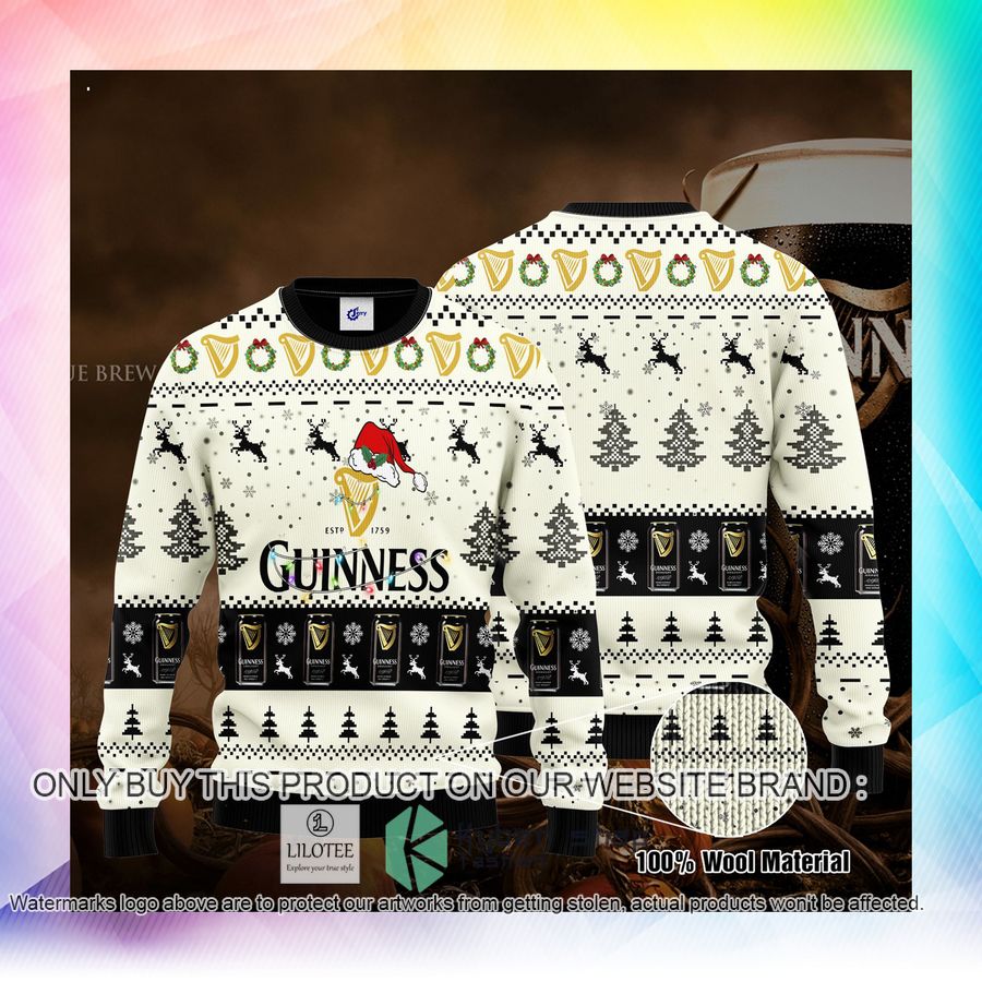 guinness santa hat christmas sweater sweatshirt 2 96804