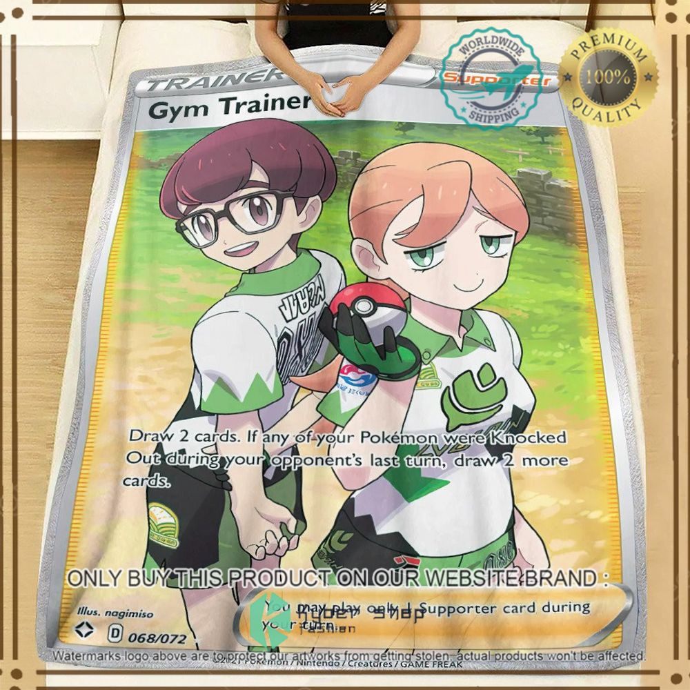 gym trainer custom pokemon soft blanket 2 66075