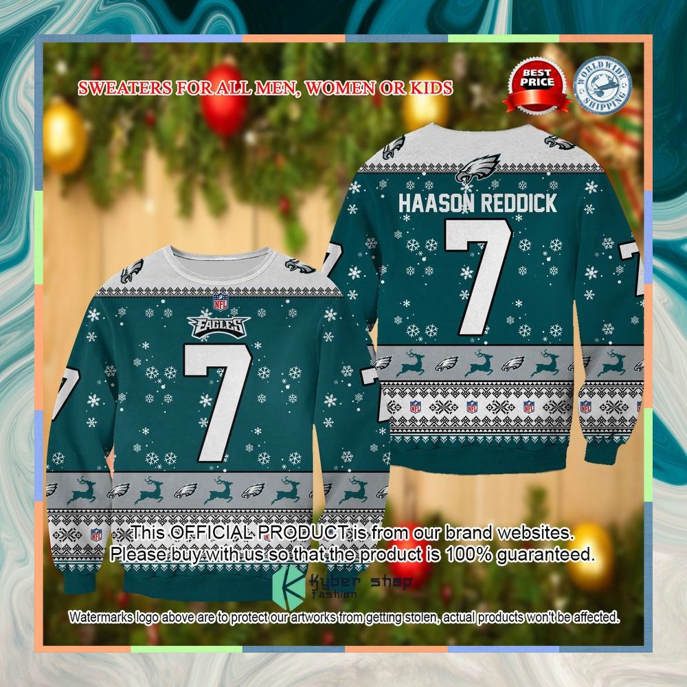 Haason Reddick Philadelphia Eagles Christmas Sweater 3 Haason Reddick Philadelphia Eagles Christmas Sweater word2