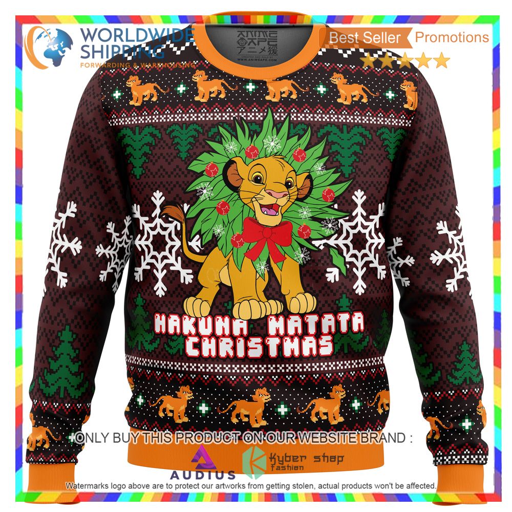 hakuna matata lion king ugly christmas sweater 2 92849