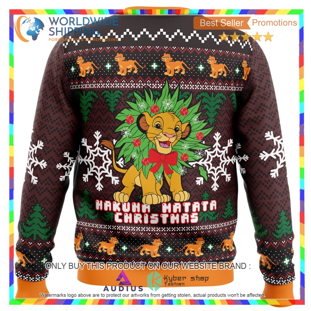 Hakuna Matata Lion King Ugly Christmas Sweater 3 hakuna matata lion king ugly christmas sweater 3 35378