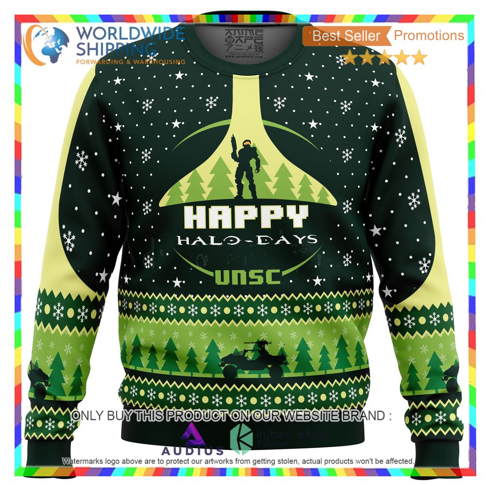 happy halo days halo ugly christmas sweater 1 29241