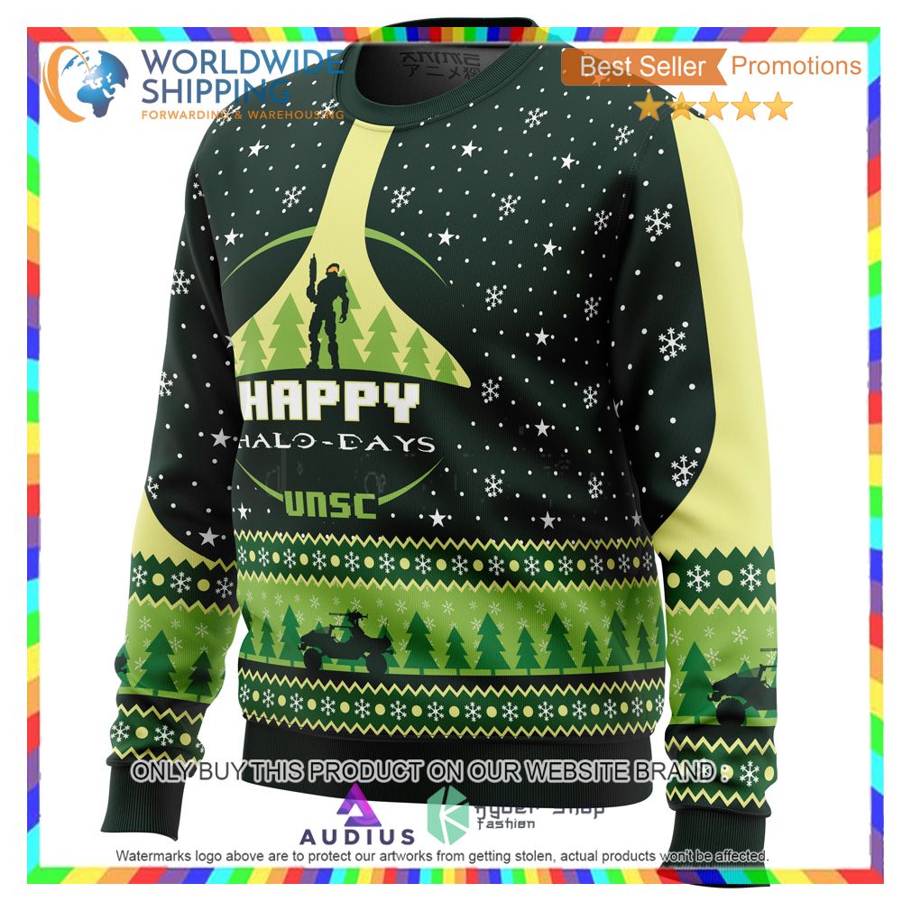 Happy Halo-days Halo Ugly Christmas Sweater 3 happy halo days halo ugly christmas sweater 3 27716
