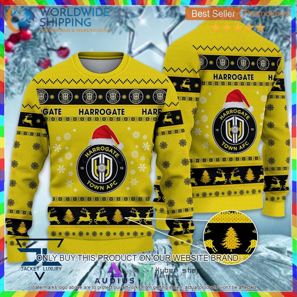 harrogate town afc efl ugly christmas sweater 1 75546