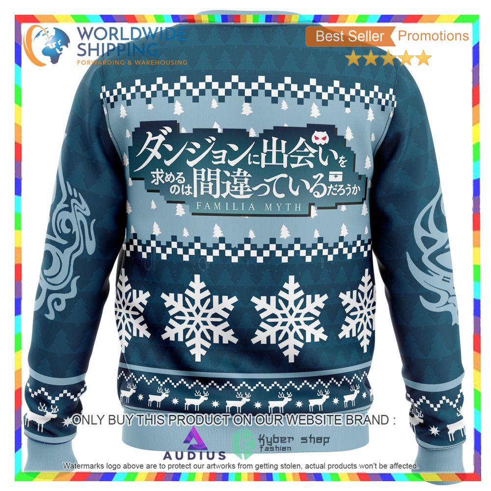 Hestia Familia Emblem DanMachi Ugly Christmas Sweater 5 hestia familia emblem danmachi ugly christmas sweater 5 50094