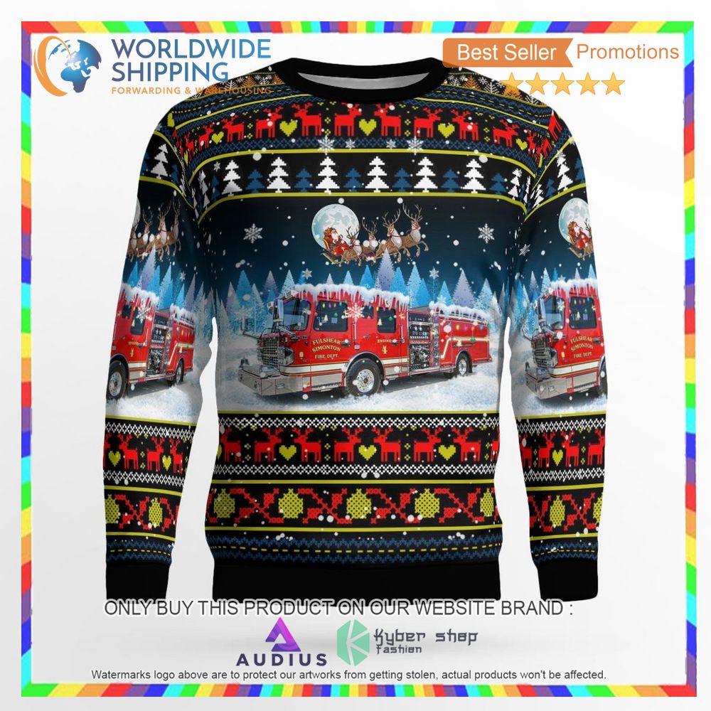 hoffman illinois hoffman fire rescue ugly christmas sweater 2 71894