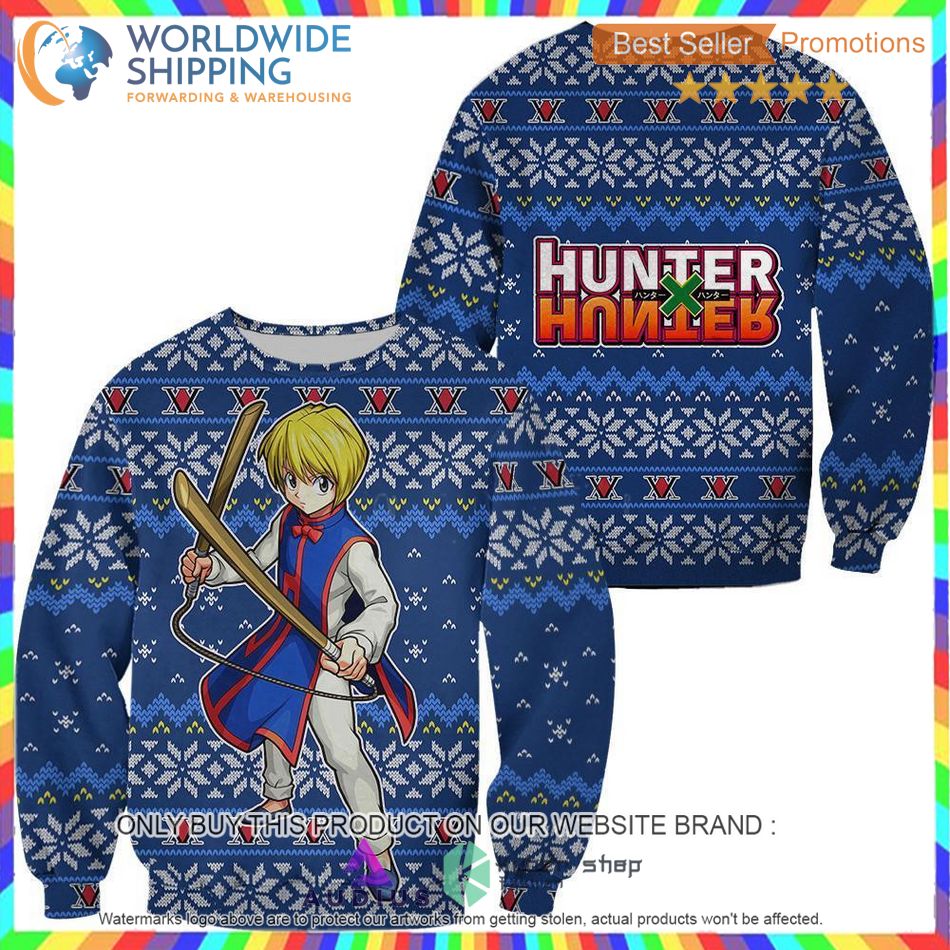 hunter x hunter kurapika ugly christmas sweater 1 25941