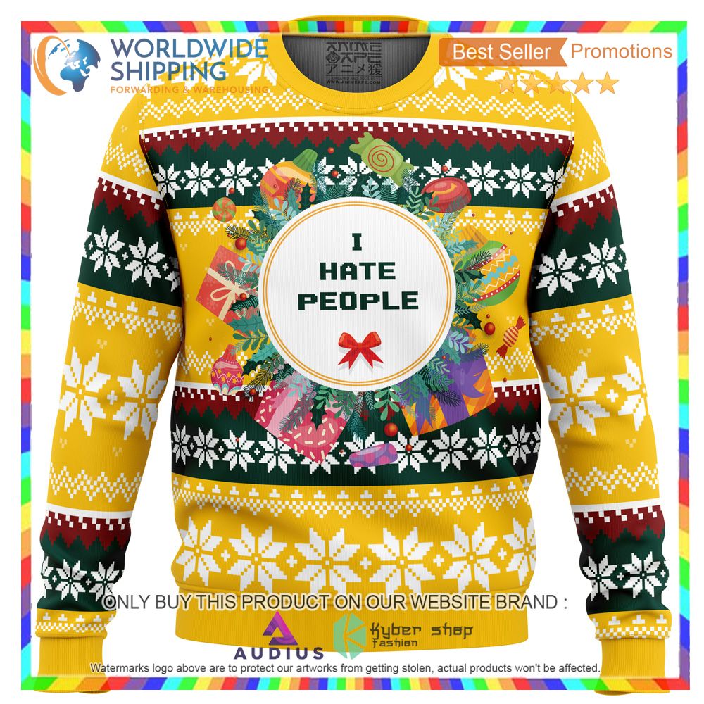 i hate people parody ugly christmas sweater 1 44461