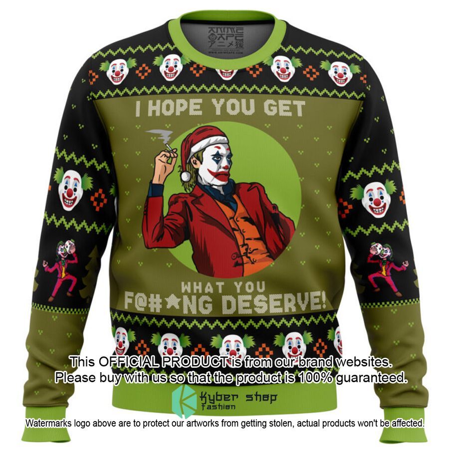 I Hope You Get What You Deserve Joker DC Comics Sweater Christmas 12