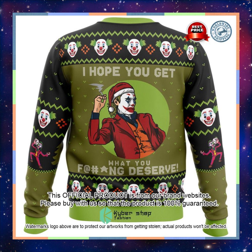 I Hope You Get What You Deserve Joker DC Comics Sweater Christmas 6