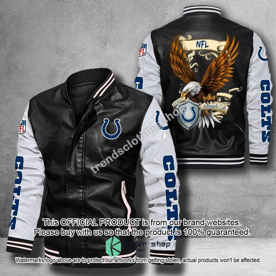 Indianapolis Colts NFL Eagle Leather Bomber Jacket 1