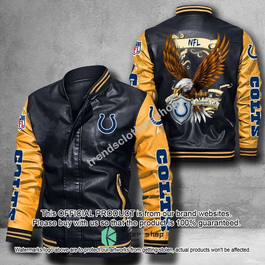 Indianapolis Colts NFL Eagle Leather Bomber Jacket 17