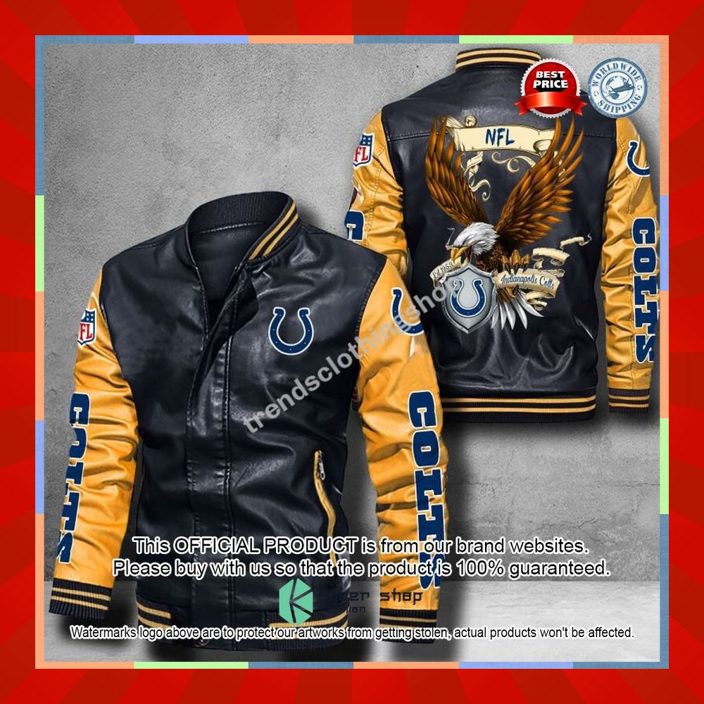 Indianapolis Colts NFL Eagle Leather Bomber Jacket 12