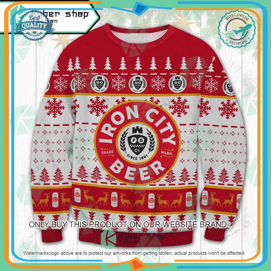 Iron City Beer Ugly Christmas Sweater 3 iron city beer ugly christmas sweater 1 33722