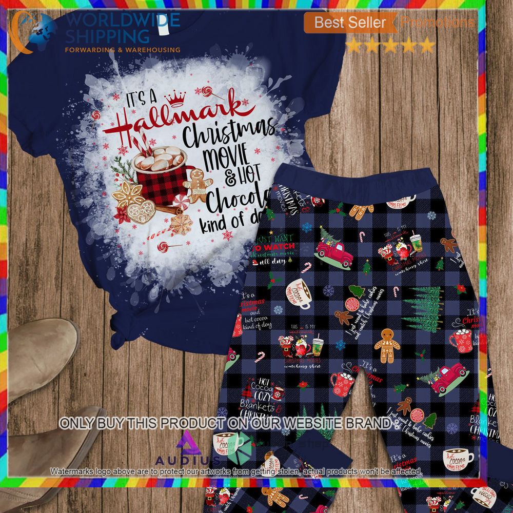 its a hallmark christmas movie hot chocolate kind of day pajamas set 1 64561