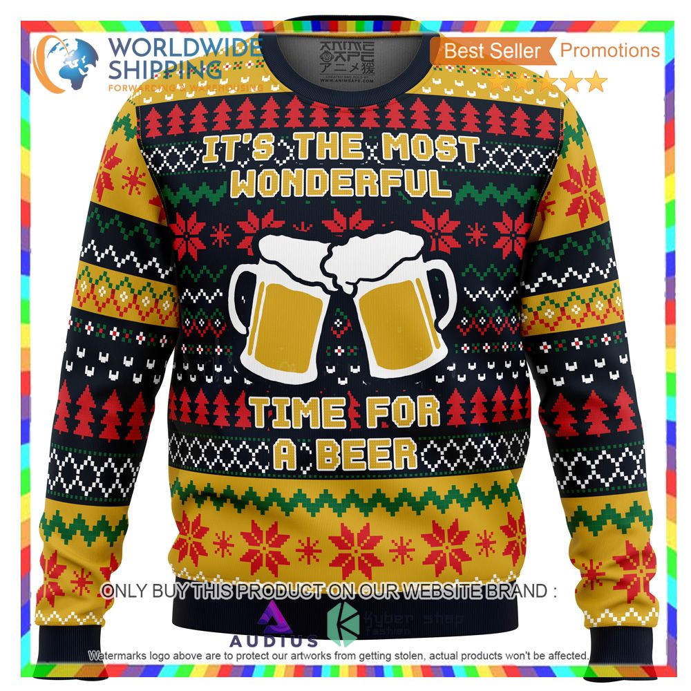 its the most wonderful time for a beer parody ugly christmas sweater 2 54628