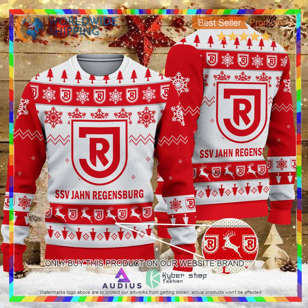 jahn regensburg white red ugly christmas sweater 1 18311