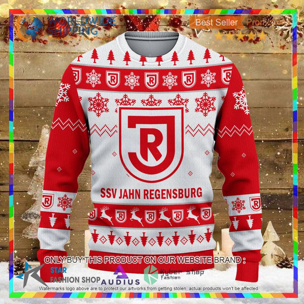 jahn regensburg white red ugly christmas sweater 2 69057