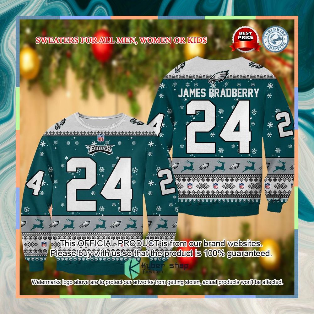 James Bradberry Philadelphia Eagles Christmas Sweater 12