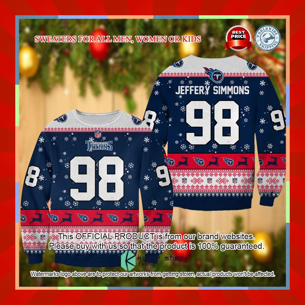 Jeffery Simmons Tennessee Titans Christmas Sweater 4