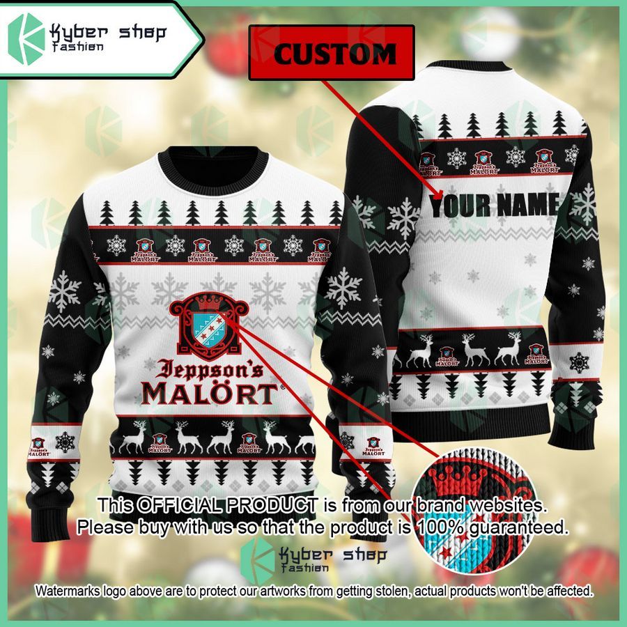 Jeppson's Malort Custom Name ugly Sweater