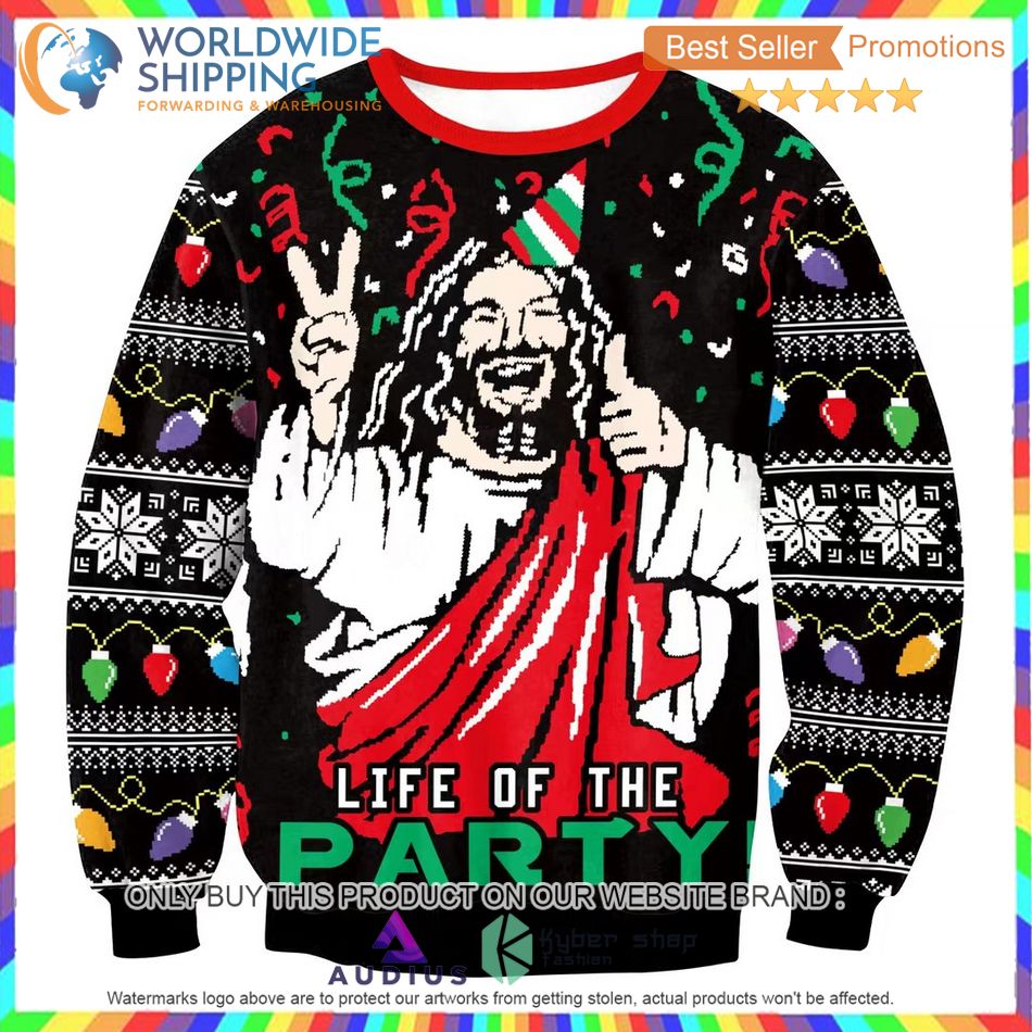 jesus life of the party chirstmas sweater 1 3129