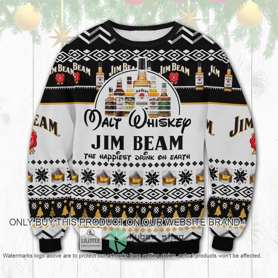 jim beam happiest drink christmas sweater sweatshirt 1 18689