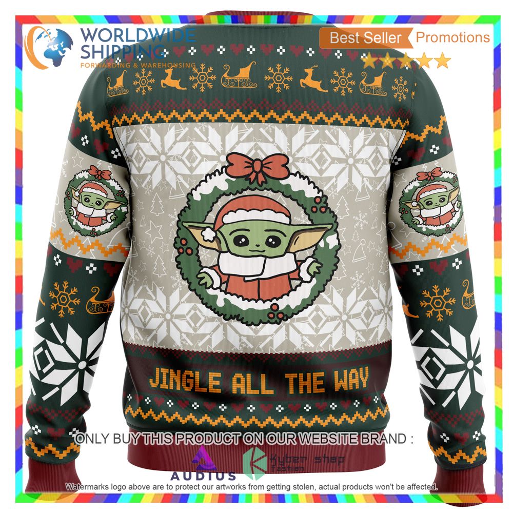 Jingle All The Way Mandalorian Star Wars Ugly Christmas Sweater 3 jingle all the way mandalorian star wars ugly christmas sweater 3 88751