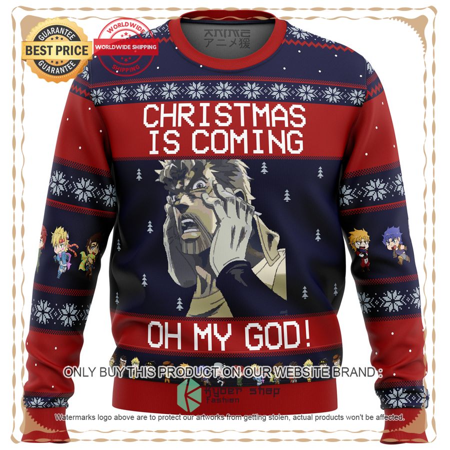 Jojo's Bizzare Adventure Joseph Joestar Oh My God Christmas Sweater