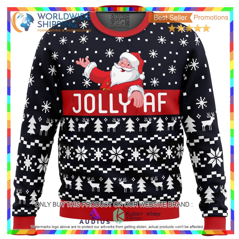 jolly af santa claus ugly christmas sweater 1 71944