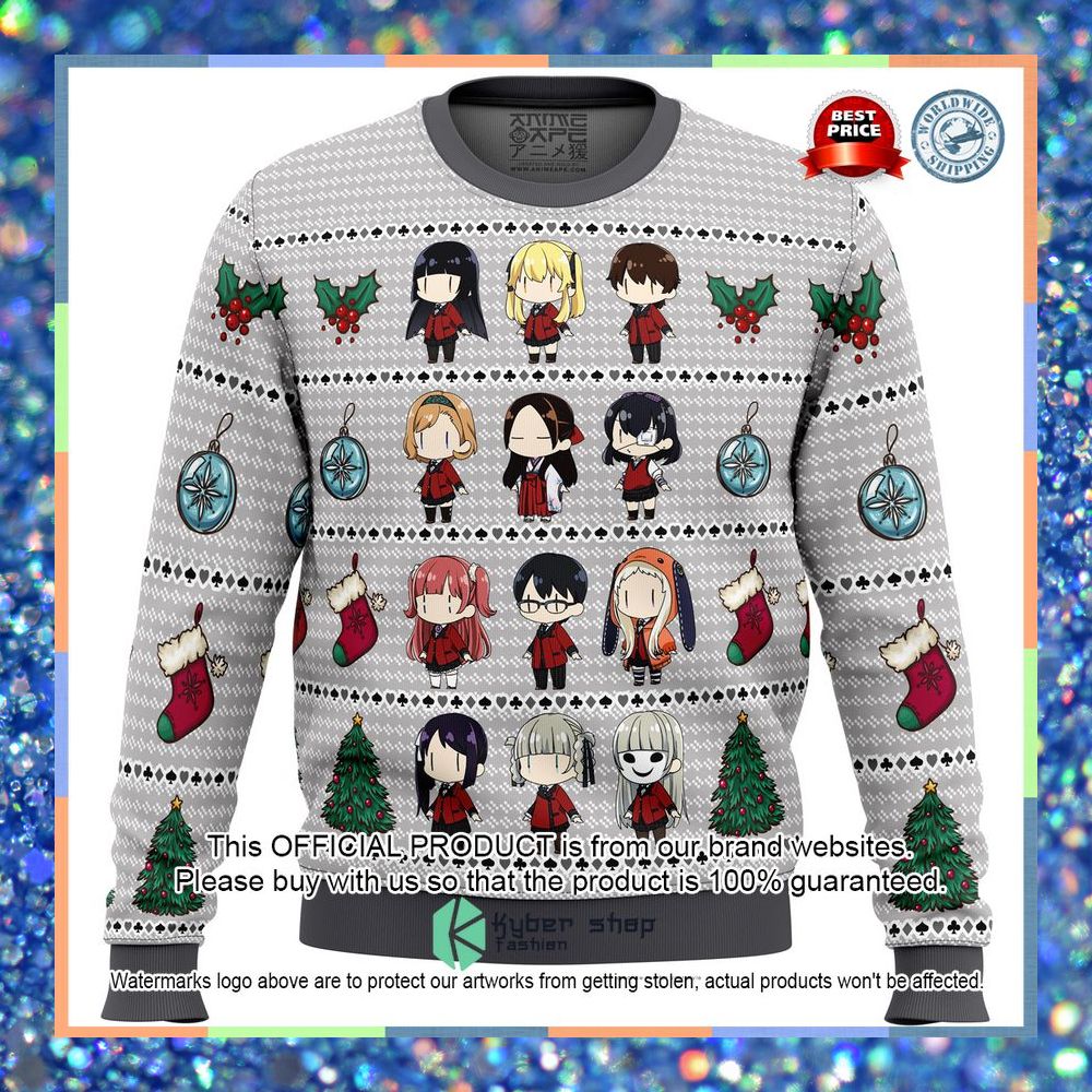 Kakegurui Chibi Gamblers Christmas Sweater 3 Kakegurui Chibi Gamblers Christmas Sweater word1
