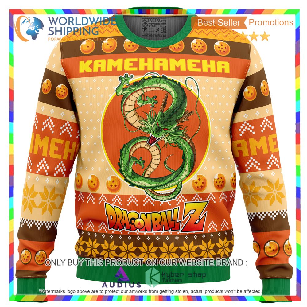 kamehameha dragon ball z ugly christmas sweater 2 1553