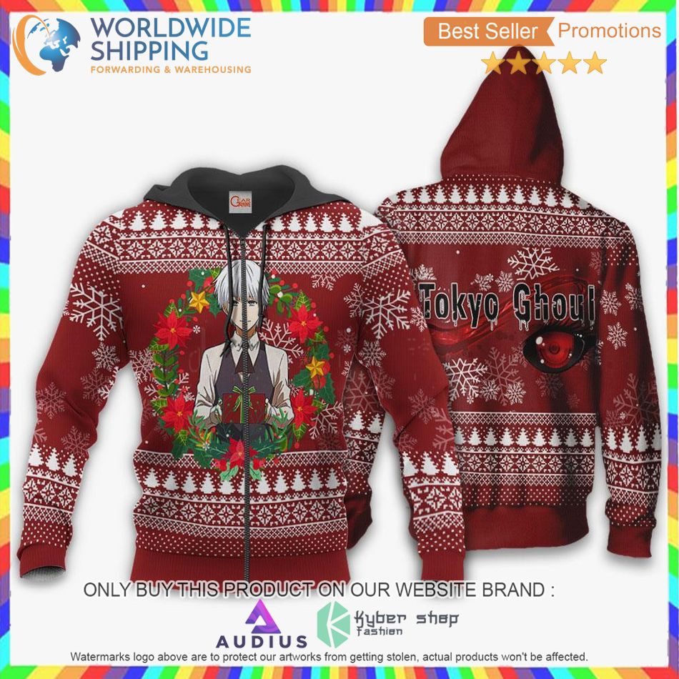 ken kaneki tokyo ghoul red sweater hoodie 2 99165