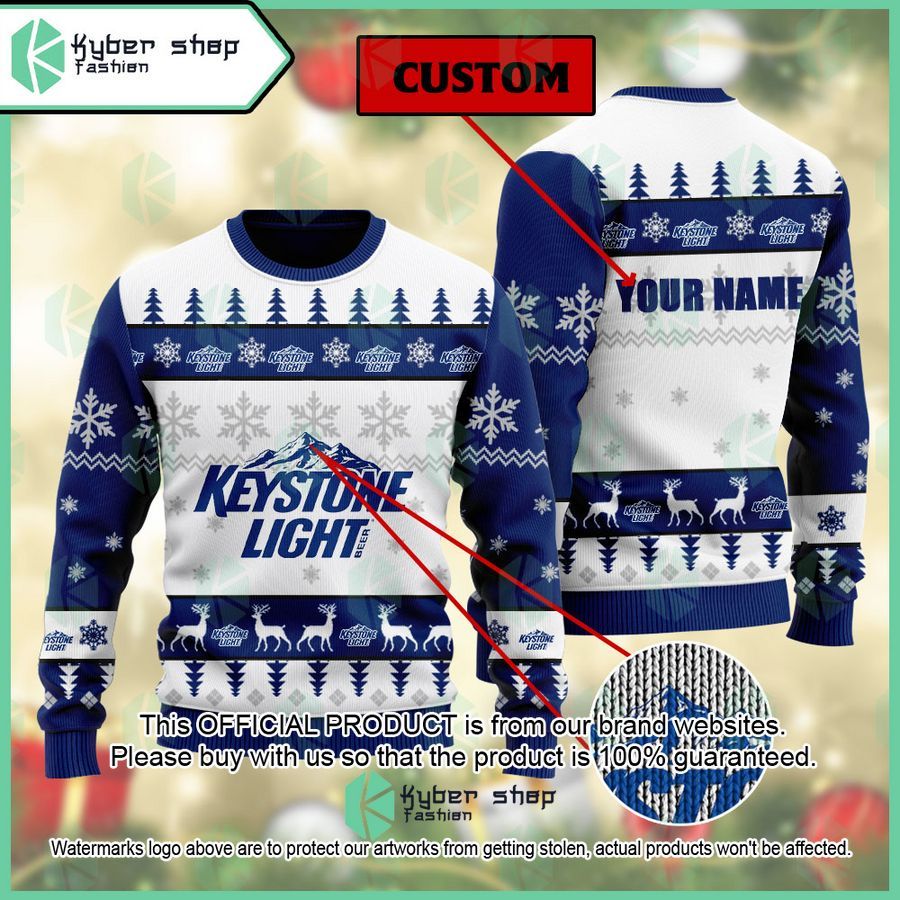 Keystone Light Custom Name ugly Sweater word3