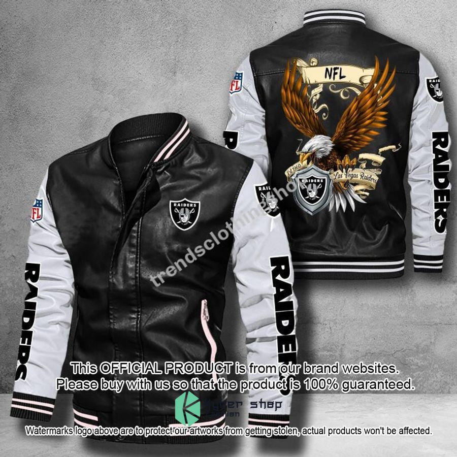 Las Vegas Raiders NFL Eagle Leather Bomber Jacket