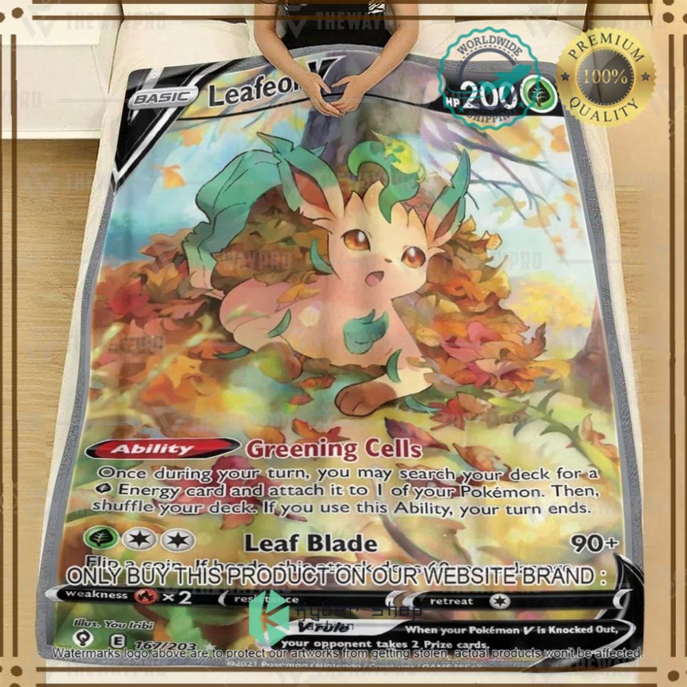 leafeon custom pokemon anime soft blanket 2 62165
