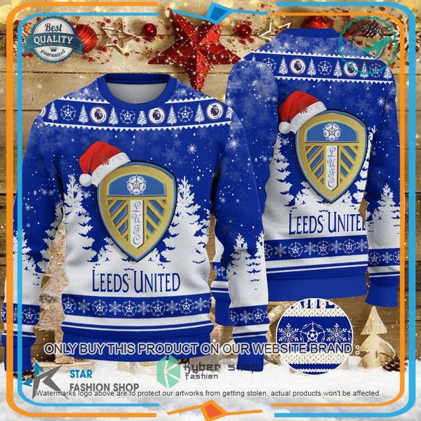 Leeds United Santa Hat Christmas Sweater 7 Leeds United Santa Hat Christmas Sweater word3