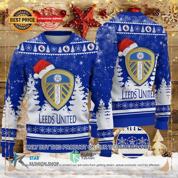 Leeds United Santa Hat Christmas Sweater 4 Leeds United Santa Hat Christmas Sweater word3
